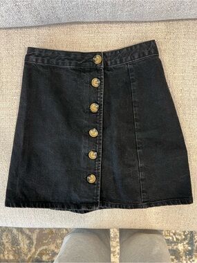 ASOS Black Button-Front Skirt